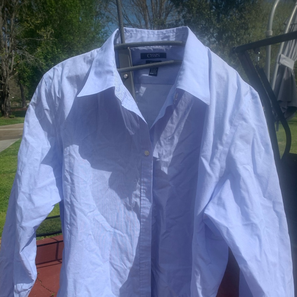 Chaps xxl blue no iron dress shirt